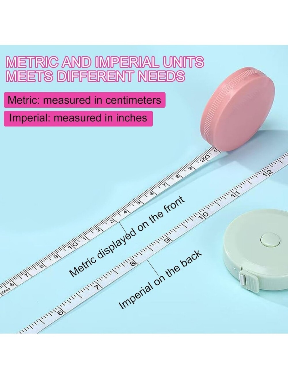 MINI MEASURE TAPE (Pick 2💗 💚🤍 Color) - Picture 2 of 8